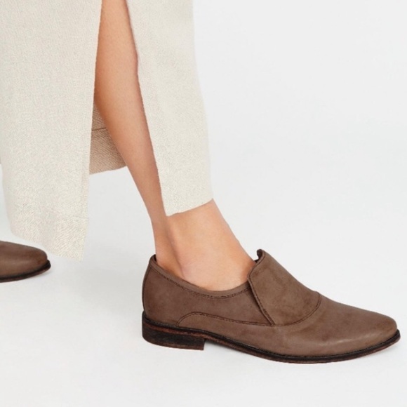 Free People Shoe Brady Slip On Chunky Brown Leather Loafers US 6.5 - Picture 12 of 12